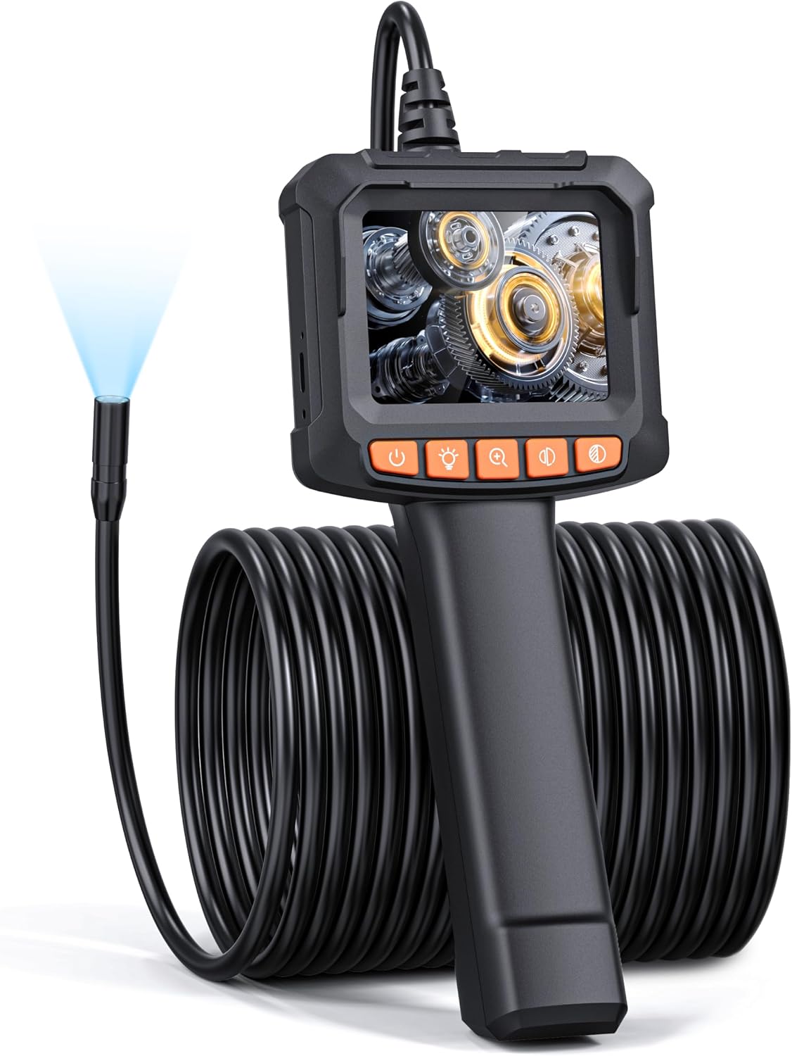 Detalle de Qimic 2.4" IPS endoscope inspection camera (1080P HD, IP67, 33ft semi-rigid cable)