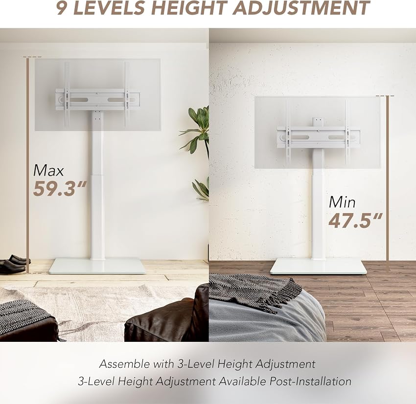 Detalle de AX WABER TV Floor Stand 9-Level Height, 70° Tilt