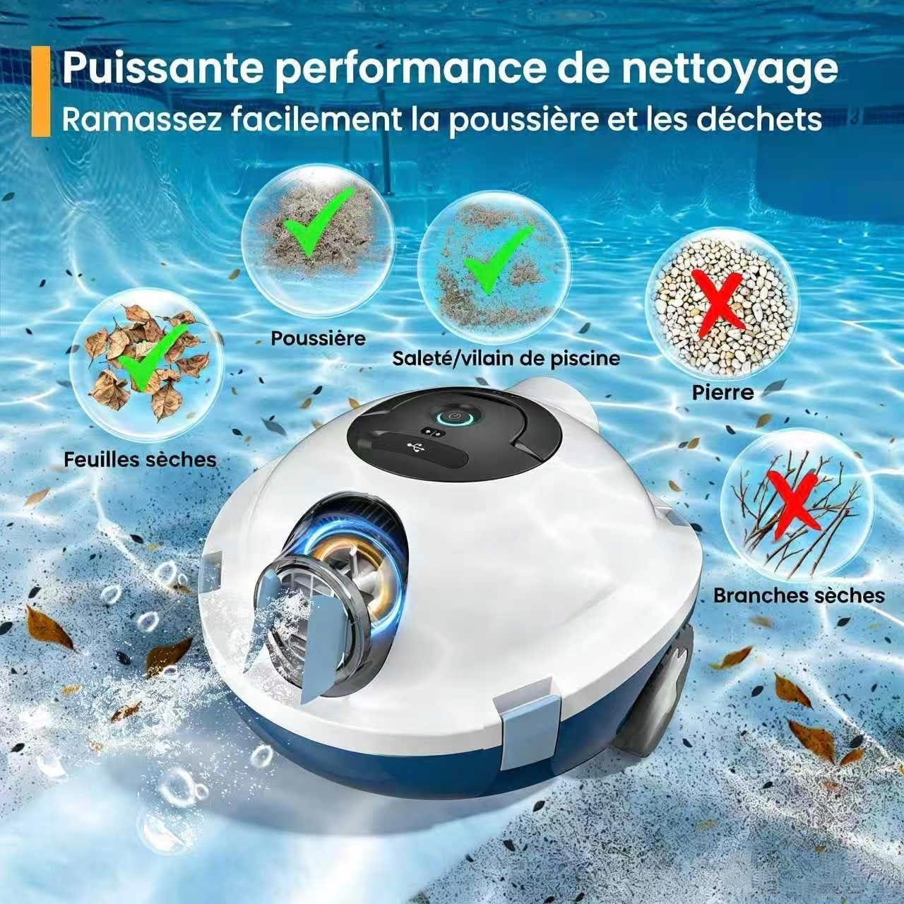 Thumbnail 1 de Robot Piscine Y10 sans Fil – Nettoyage autonome pour bassins jusqu'à 100 m²
