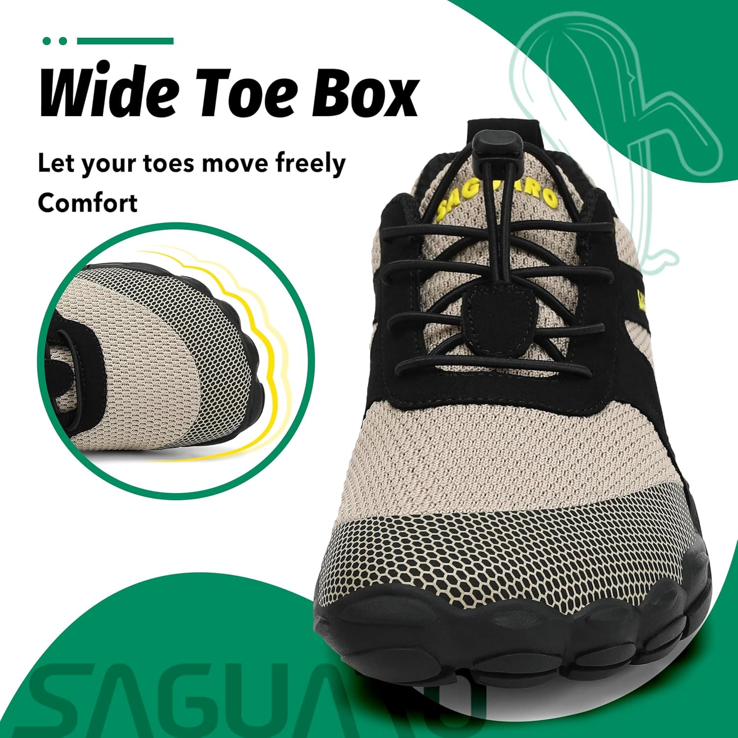 Detalle de SAGUARO Unisexe Chaussures Minimaliste pour Fitness et Multisports – Indoor & Outdoor