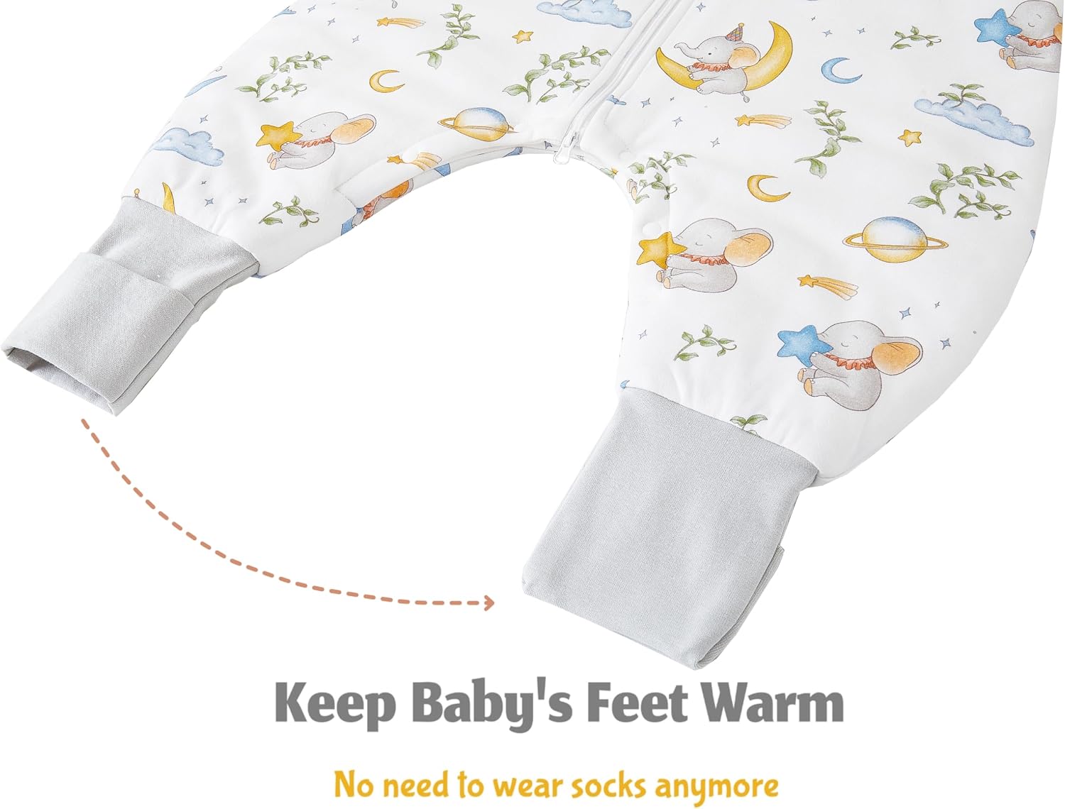 Thumbnail 5 de Chilsuessy Grey Elephant 3.5 tog toddler sleeping bag with feet