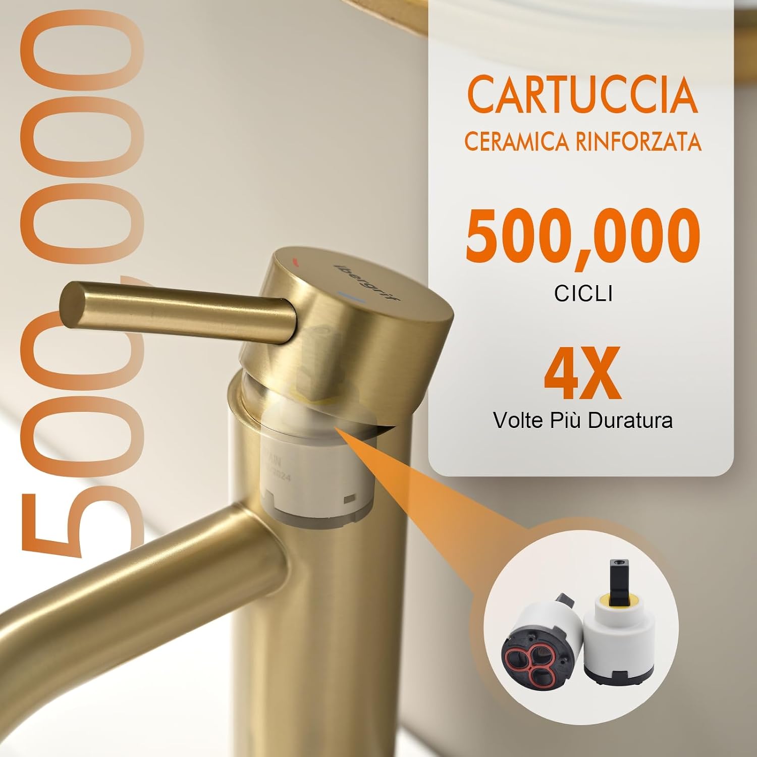 Thumbnail 4 de Ibergrif M11003Y rubinetto bagno classico monocomando per lavabo in acciaio inox oro