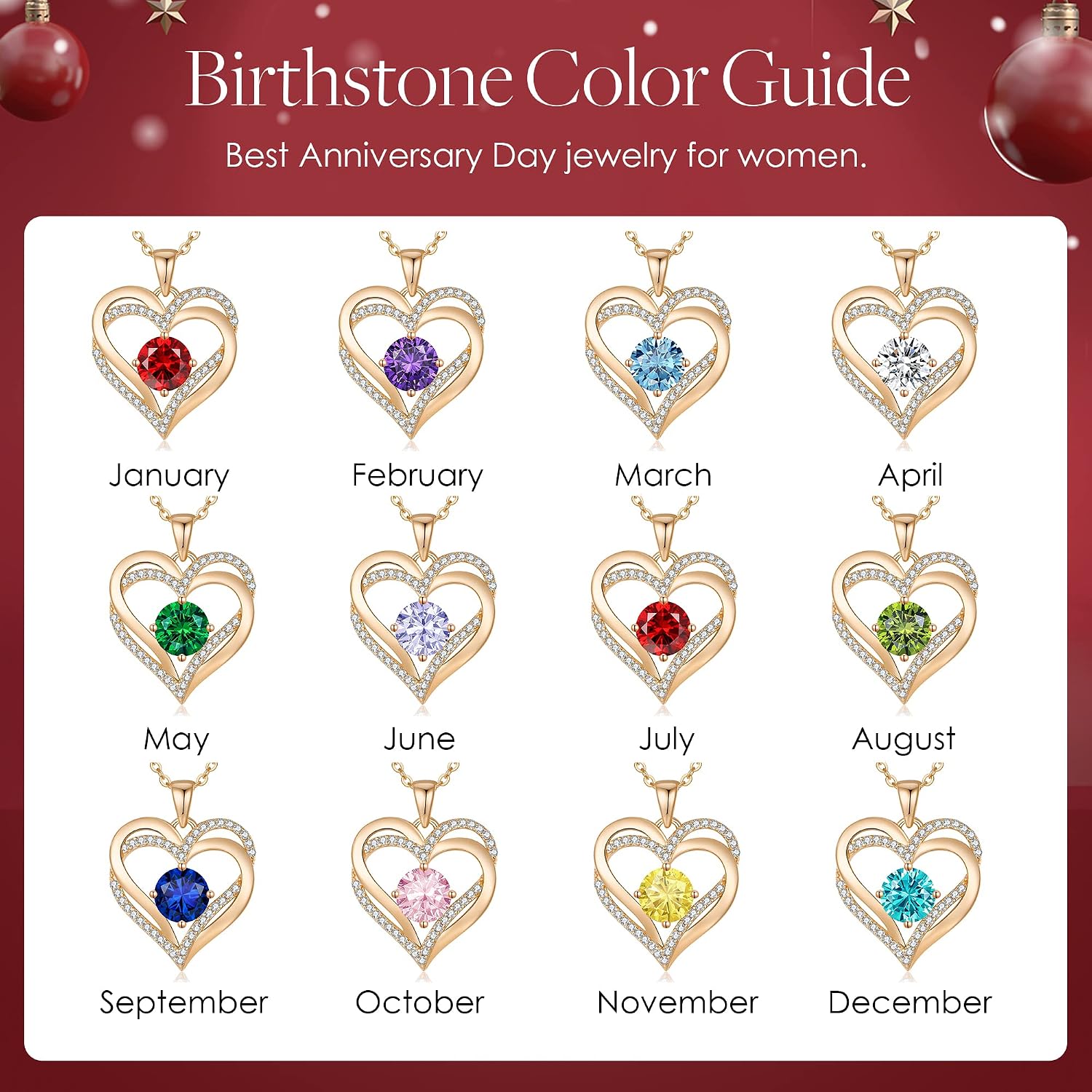Detalle 1 de LOUISA SECRET Birthstone Necklace, 925 Sterling Silver