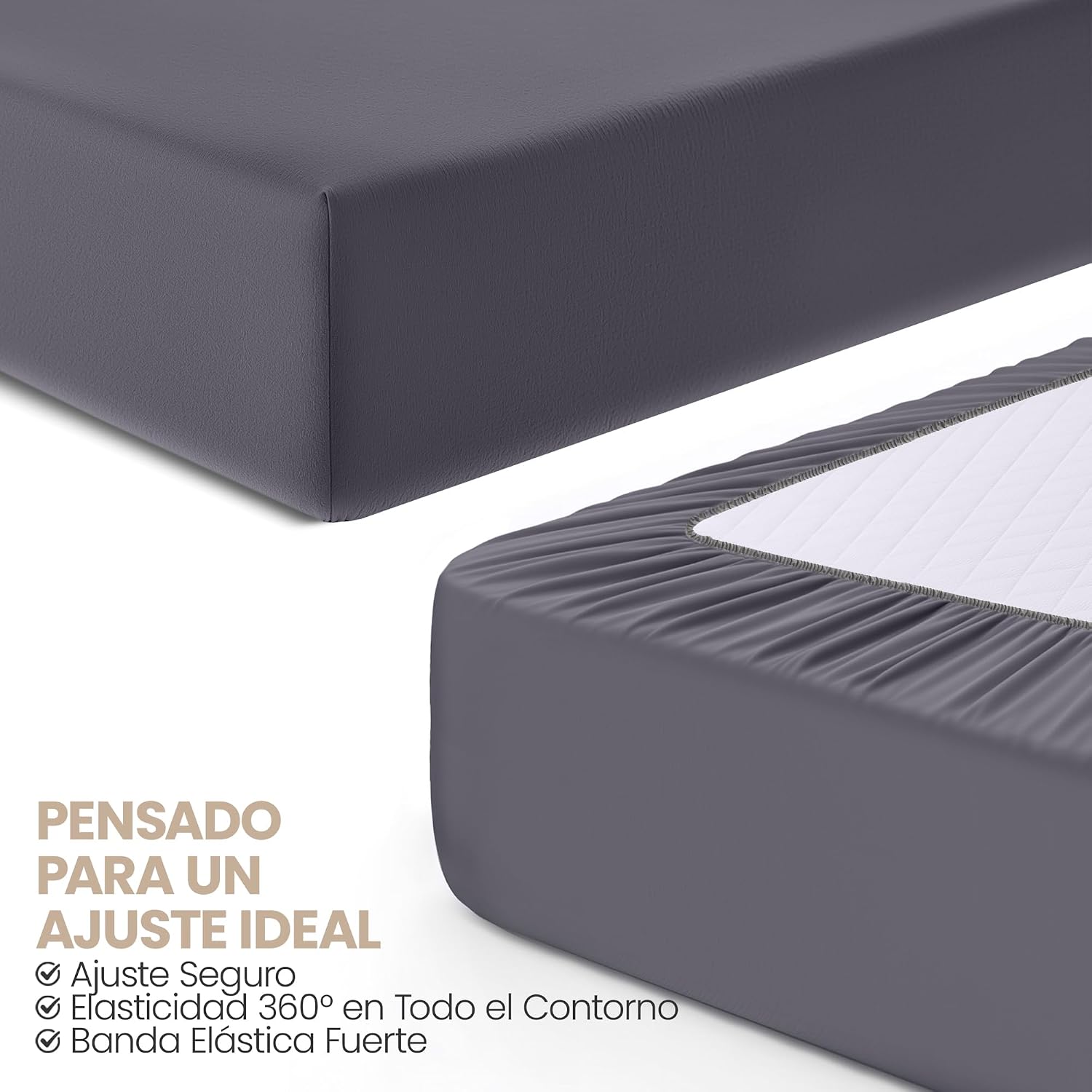 Thumbnail 4 de Utopia Bedding Sabana bajera 90x200 Gris