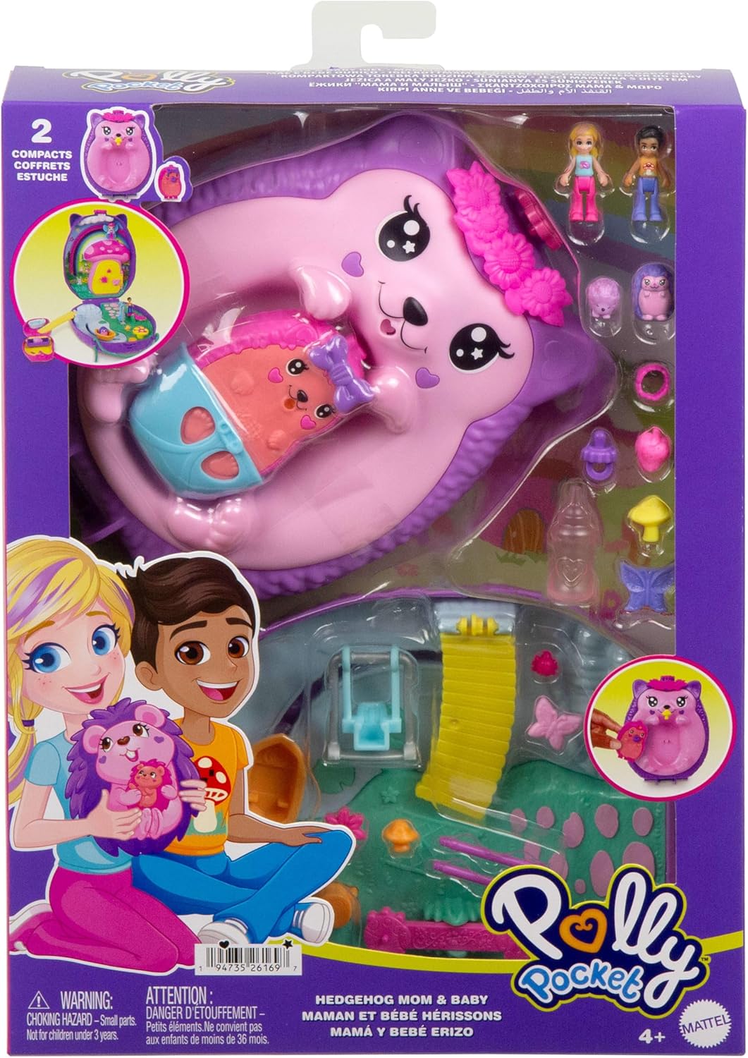 Thumbnail 5 de Polly Pocket JBJ91 Coffret Maman et Bébé Hérissons