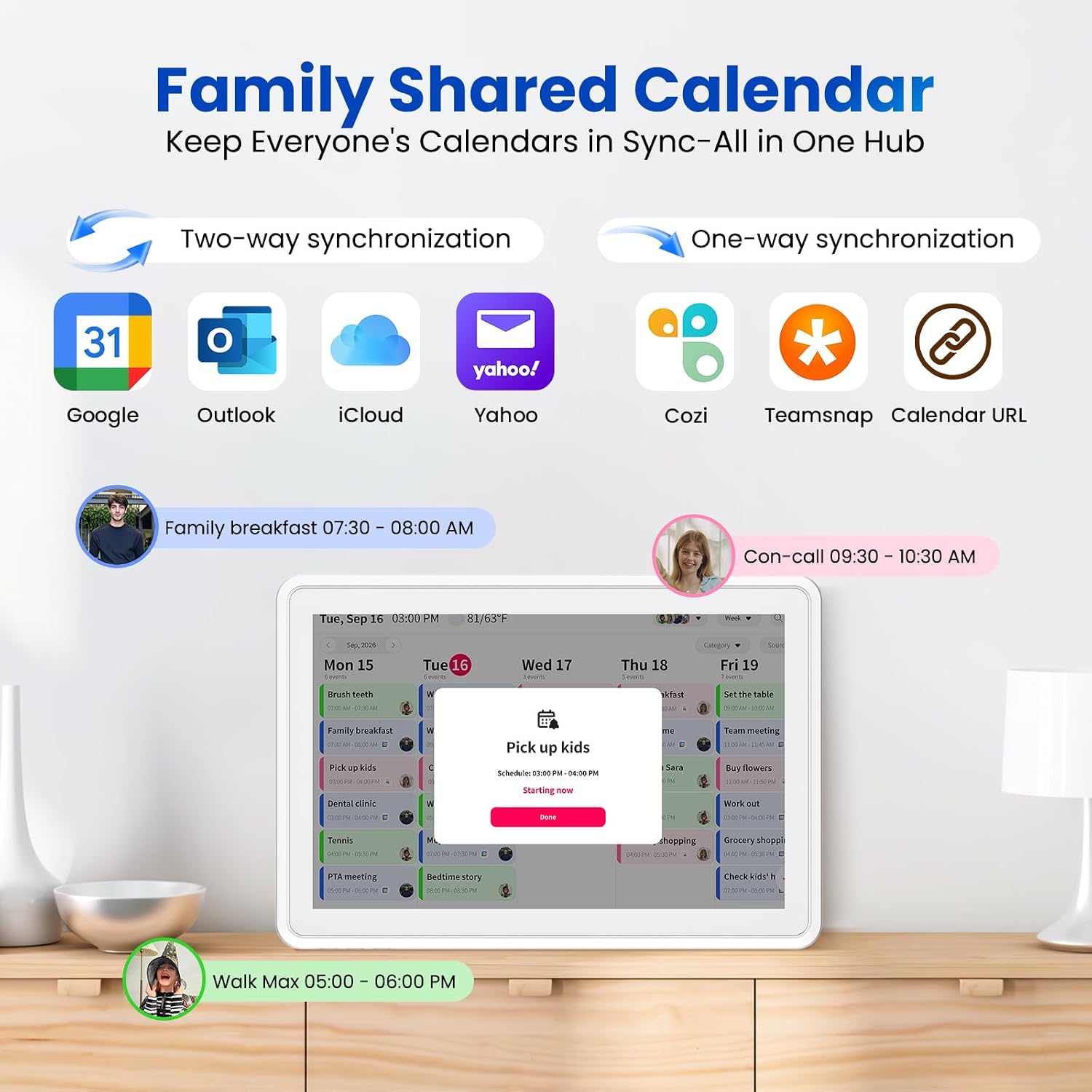 Detalle 2 de Skyzoo Digital Calendar 14-Inch Touchscreen
