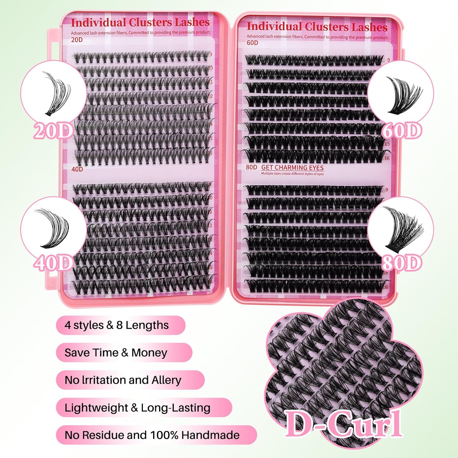 Thumbnail 3 de RITALASH Lash Clusters Kit for Beginners (640pcs 20D+40D+60D+80D) with Lash Bond & Seal, Tweezers & Brush