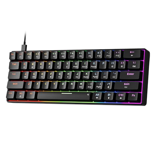 Detalle de NEWMEN GM611 Gaming Keyboard, 60% Mechanical with Red Switches