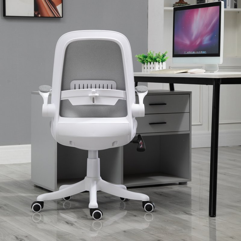 Detalle de Vinsetto Silla de Oficina Gris: ergonómica, cómoda y adaptable para largas jornadas