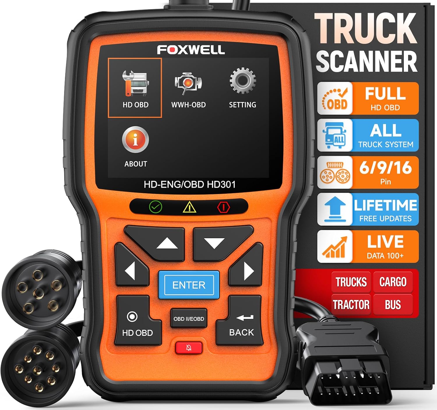 Detalle de FOXWELL HD301 Heavy Duty Truck Scanner: Full System Diesel Diagnostic Tool