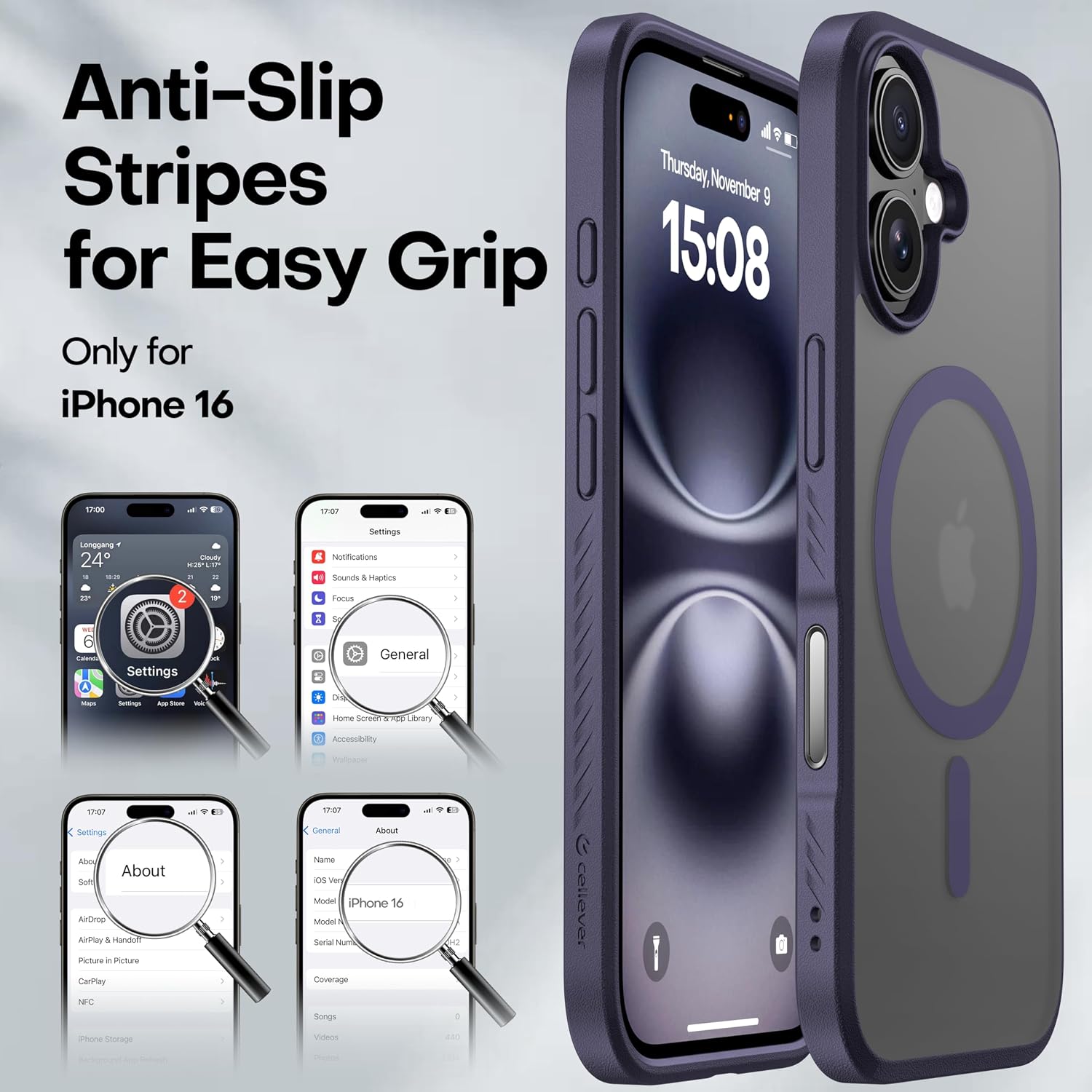 Detalle de CellEver iPhone 16 case