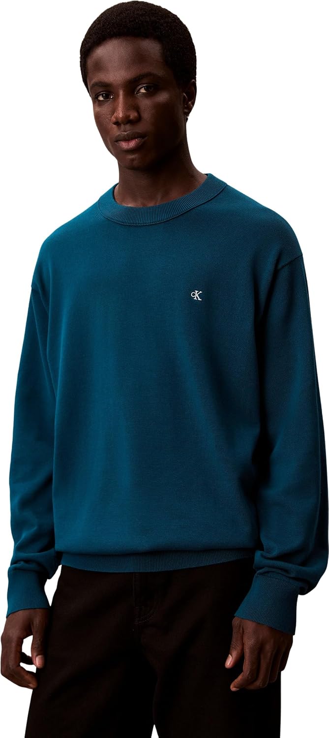 Detalle de Calvin Klein Pull Homme Cotton Relaxed avec Col Ras-du-Cou