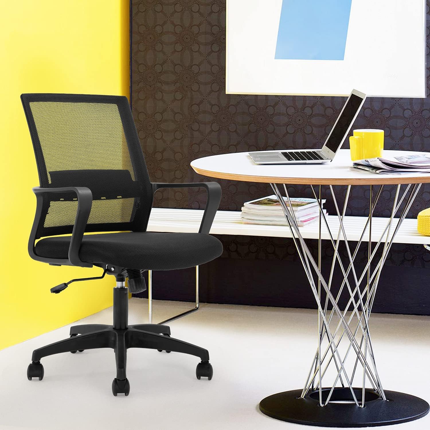Detalle de BestOffice メッシュオフィスチェア 高さ調整・ロッキング・ランバーサポート付き