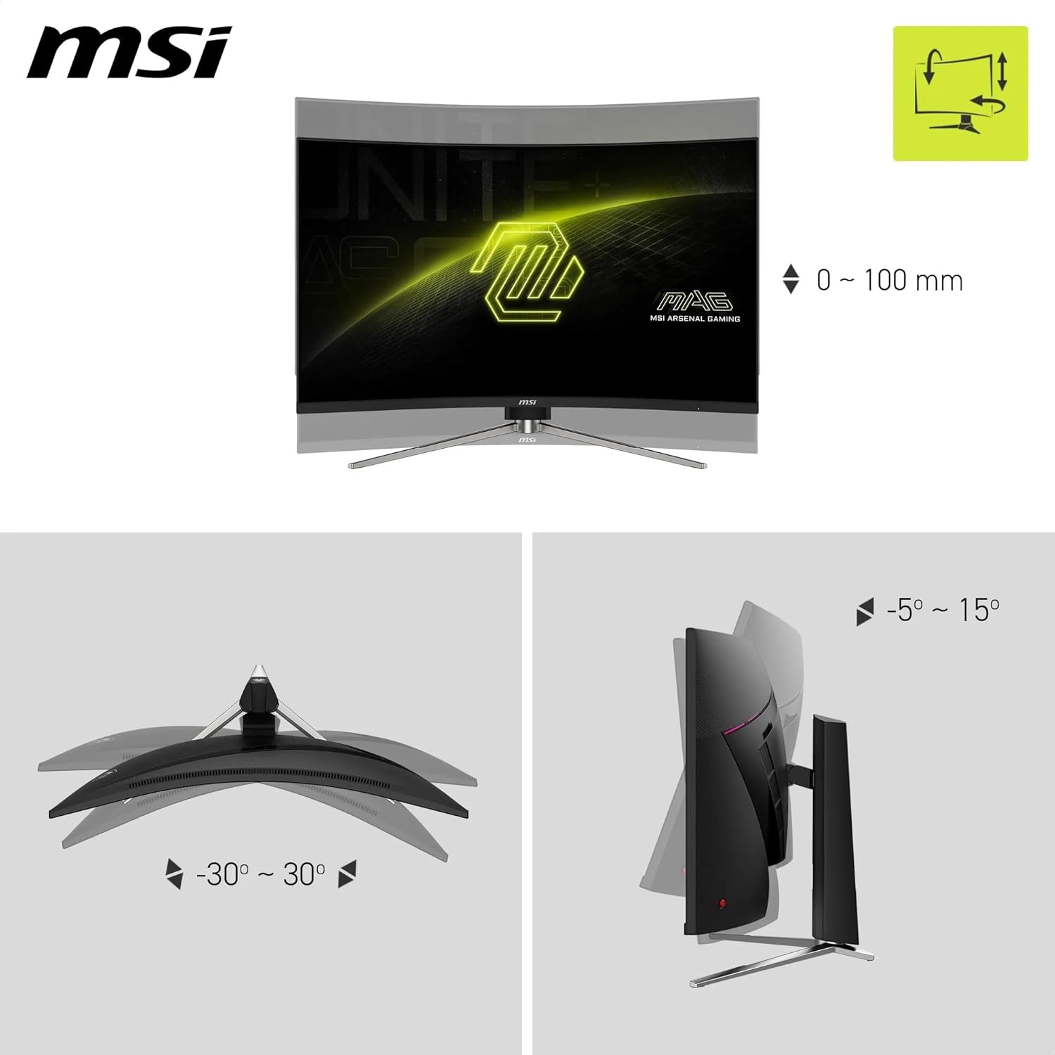 Thumbnail 3 de MSI MAG 325CQRXF E2 32 Inch Curved Gaming Monitor review