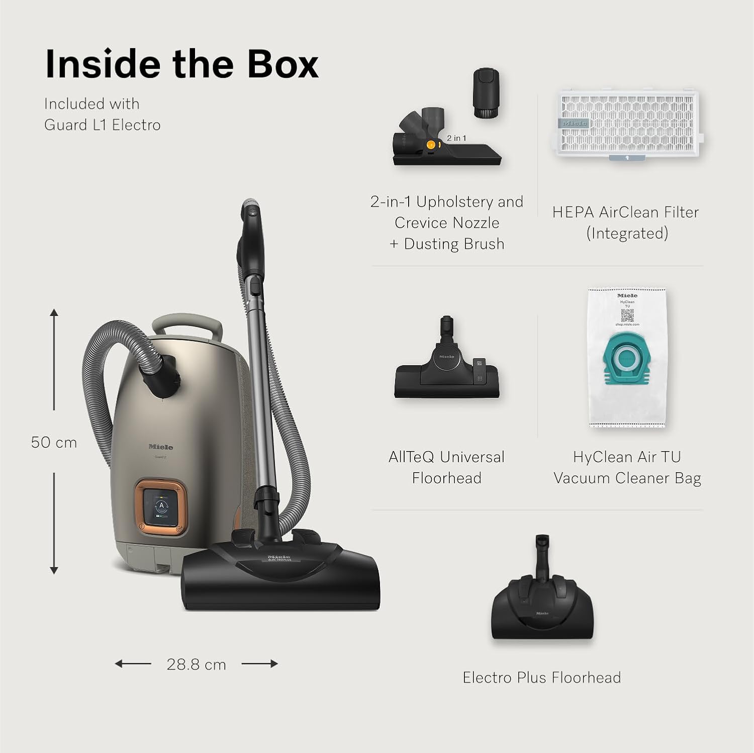 Detalle de Miele Guard L1 Electro 41UFE036CDN Canister Vacuum with HEPA Filter