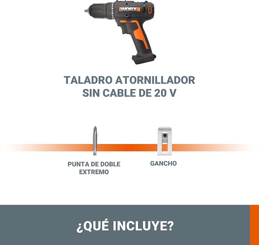 Thumbnail 5 de WORX WX108.9 Taladro atornillador 20V, 45 Nm