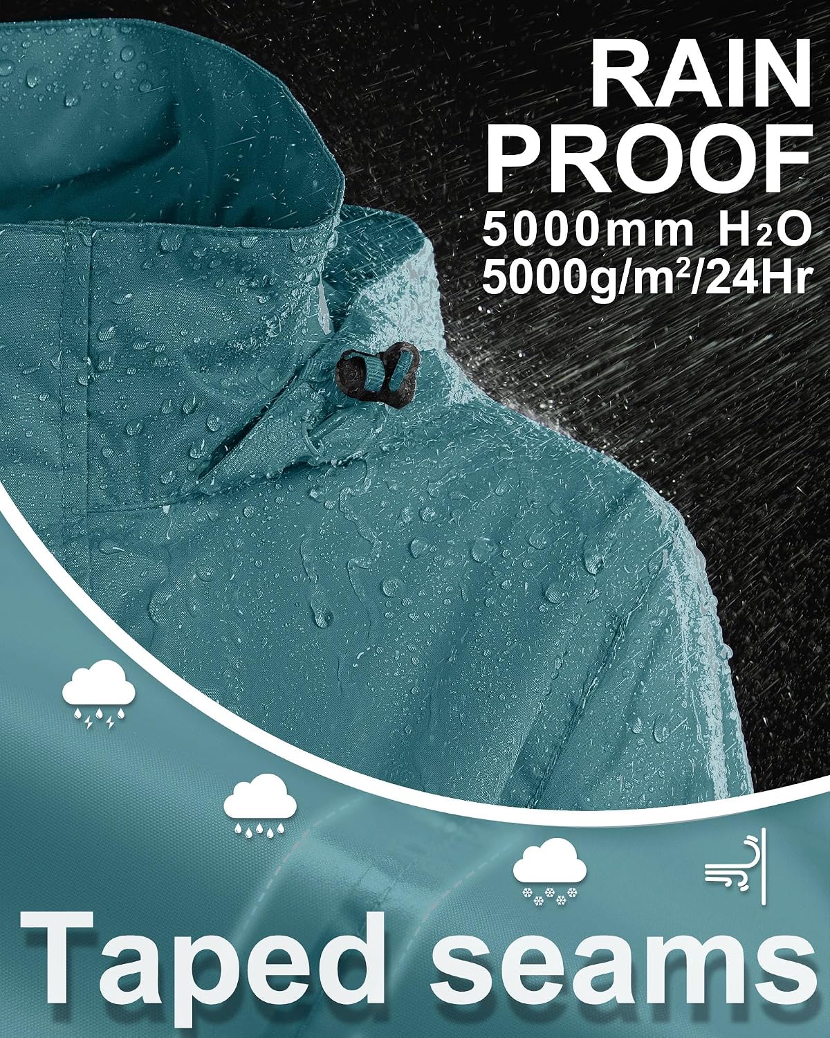 Detalle de 33,000ft women’s rain jacket, 1 packable