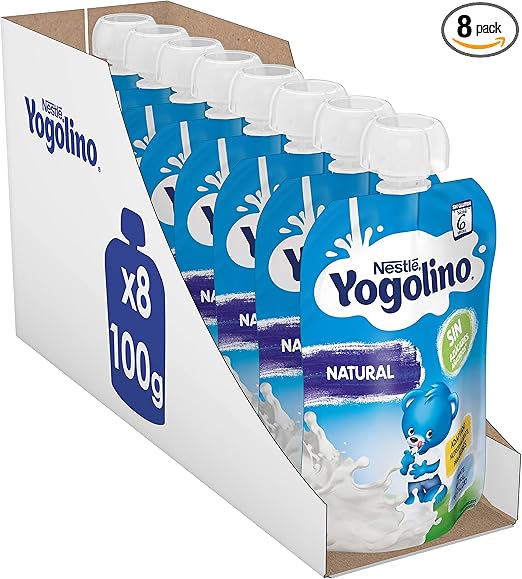 Nestlé Yogolino Lácteo Infantil Natural – 8 Bolsitas de 100 g