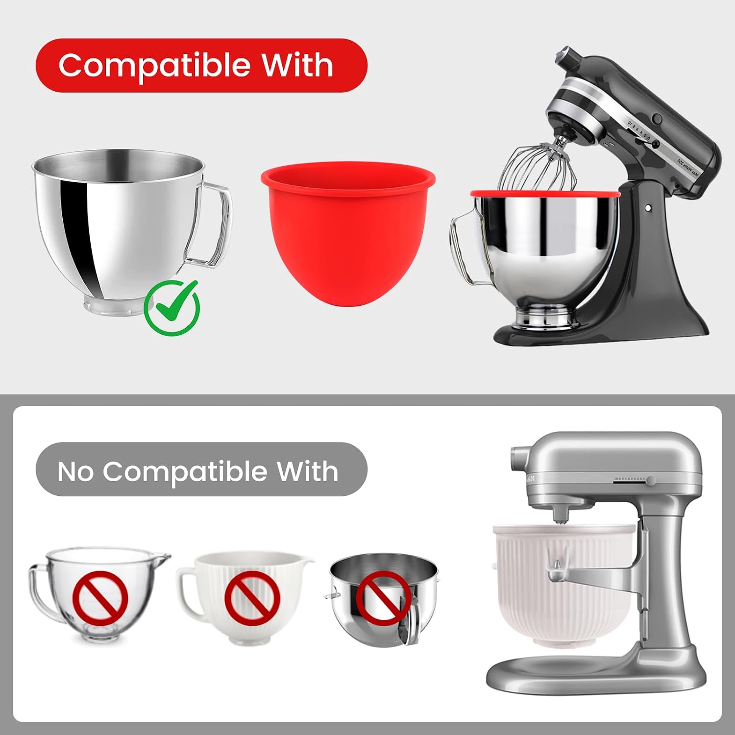 Thumbnail 1 de Silicone mixer bowl liners, 5-quart
