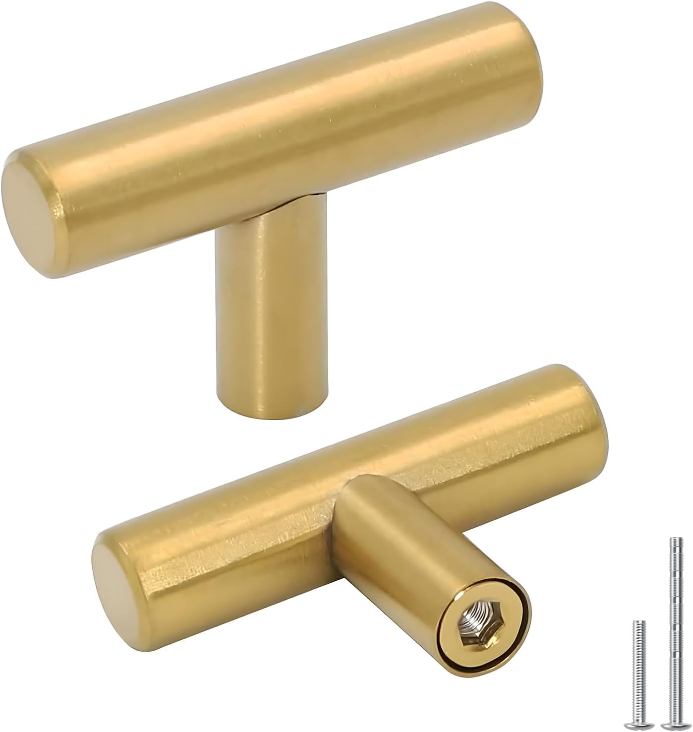 Detalle de Goldenwarm LS201GD01-10Pack Cabinet Knobs, Brushed Brass, 10-Pack