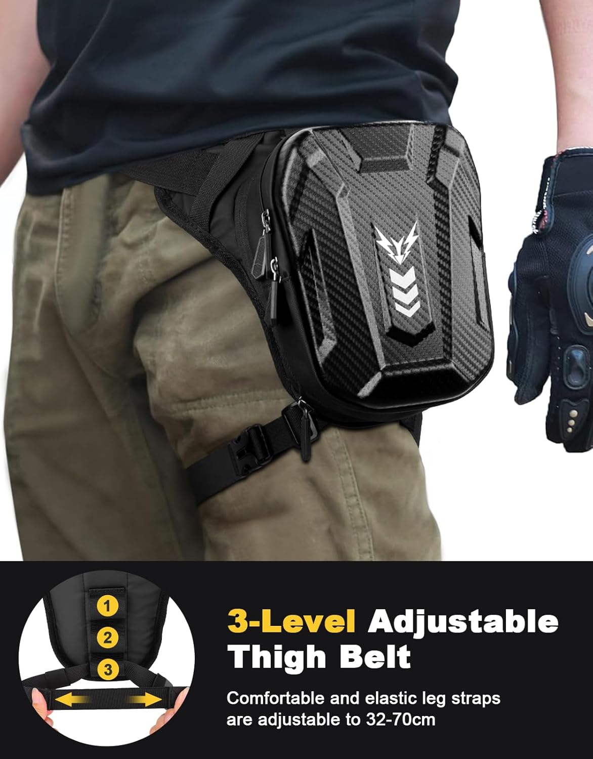 Detalle de ISEYOU Thigh Bag Drop Leg Bag with Leg Strap (Expandable Storage)