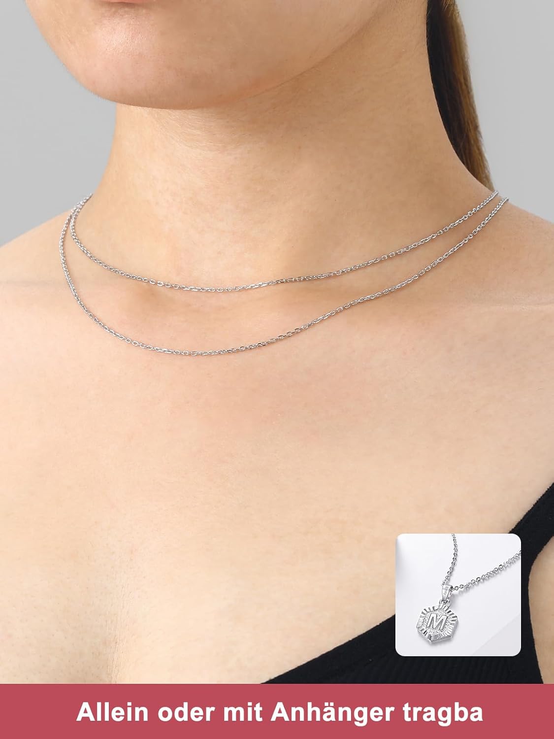 Thumbnail 6 de FOCALOOK Edelstahl Rolokette Damen 1,4/2 mm – verstellbare Halskette, Karabinerverschluss, 35–75 cm