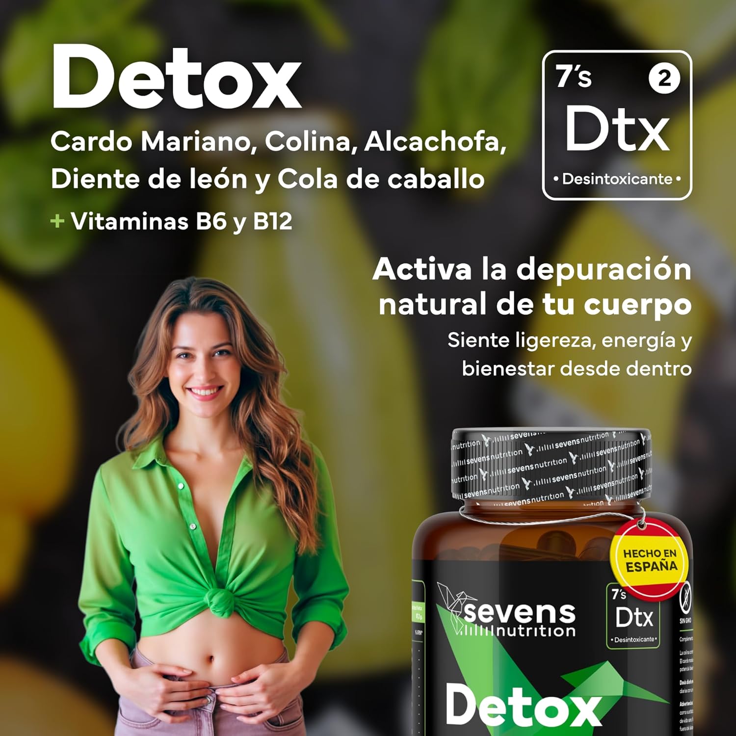 Detalle 2 de SEVENS NUTRITION Cardo Mariano 120 cápsulas
