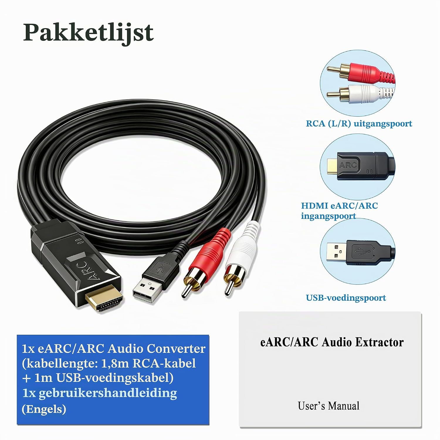 Thumbnail 6 de SDKDZKG SDK-A807 HDMI eARC/ARC-naar-RCA-converter, 192 kHz en CEC