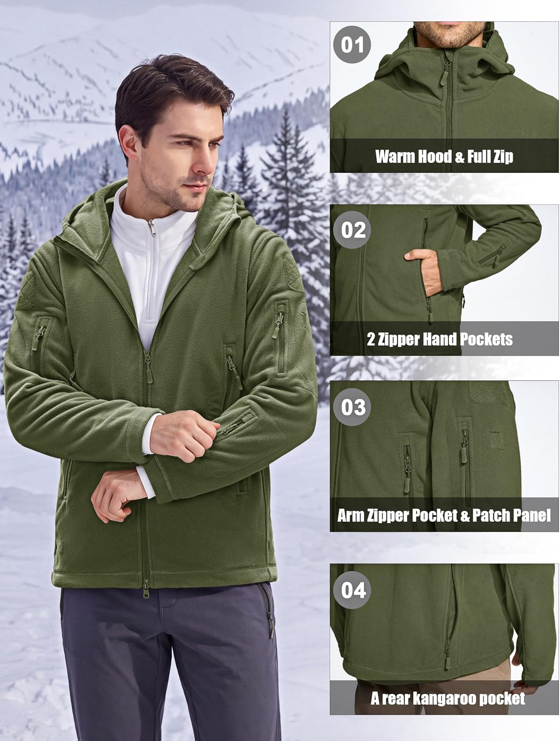 Detalle 2 de CRYSULLY Men's Fleece Jacket, Polyester