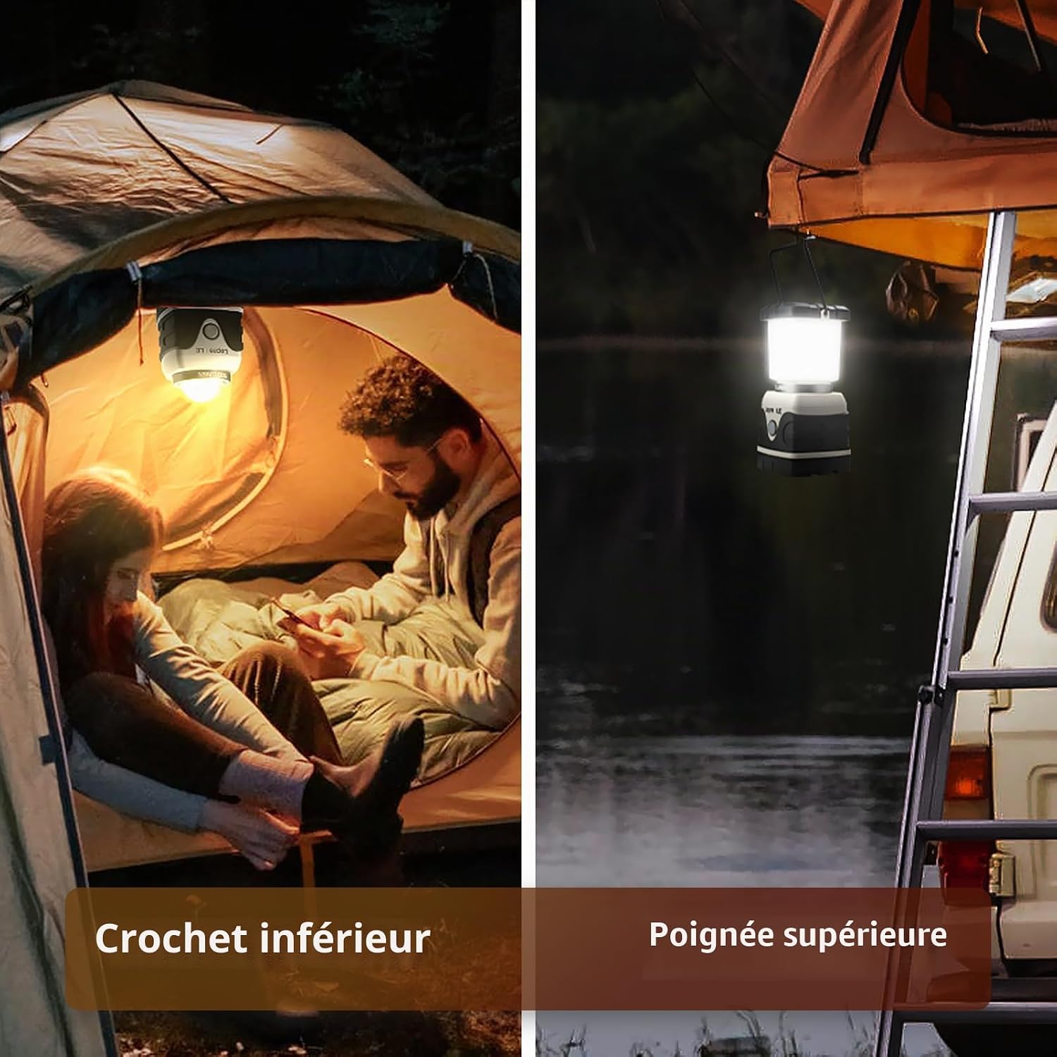 Thumbnail 6 de Lepro Lampe de Camping LED 1000 lm, lanterne étanche IPX4 à piles avec luminosité réglable et 4 modes