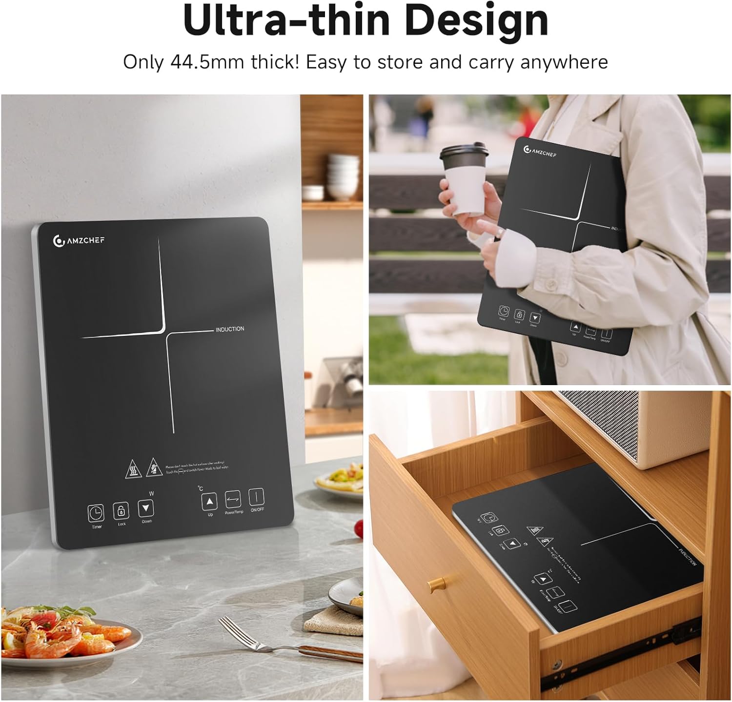 Thumbnail 2 de AMZCHEF Induktionskochplatte 2000W, 1 Platte