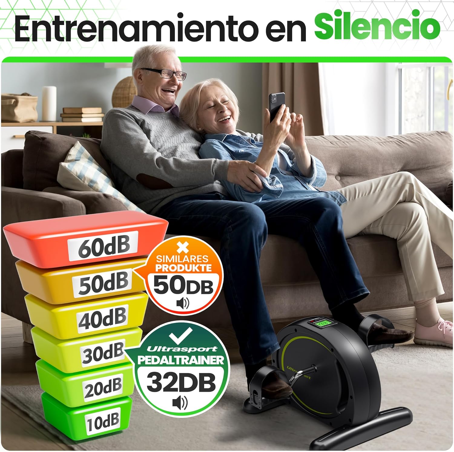 Thumbnail 2 de Ultrasport Pedales estáticos 2 en 1 para casa