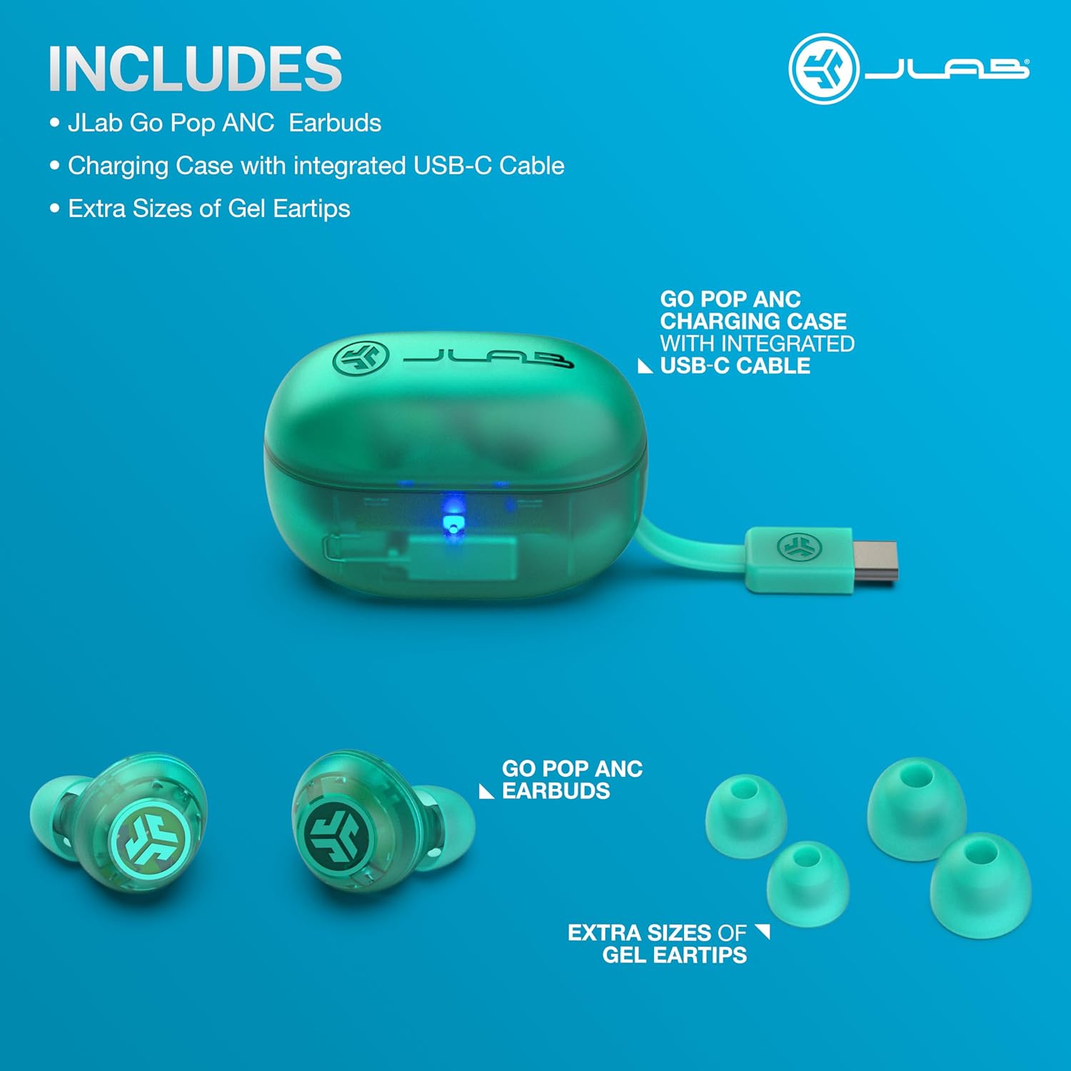 Thumbnail 6 de JLab Go Pop ANC True Wireless In-Ear Bluetooth Kopfhörer mit Multipoint & ANC