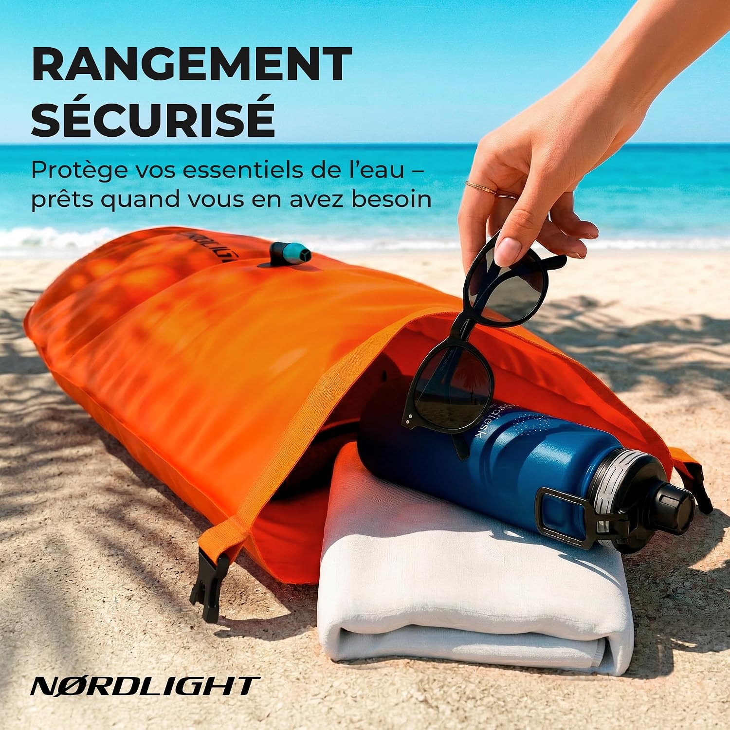 Detalle 1 de Nordlight Bouée de Natation Nage Eau Libre – Pull Buoy avec Sac Étanche Dry Bag