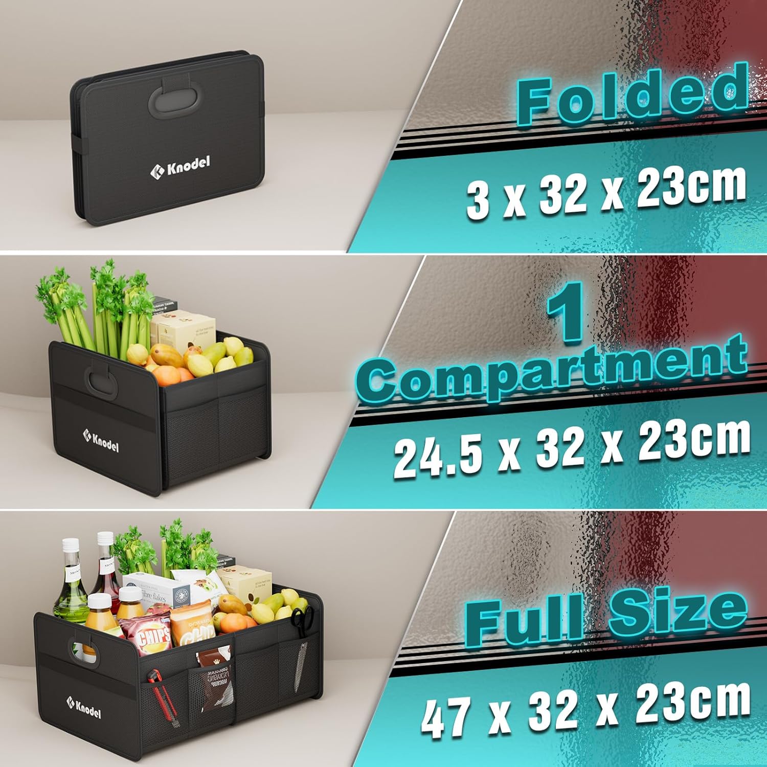 Thumbnail 5 de K KNODEL Car Boot Organiser: Foldable Car Boot Storage (Mini, Black)