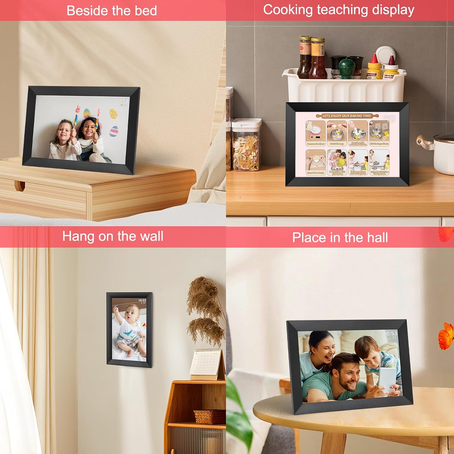 Detalle 2 de Hesmor 64GB Frameo 10.1-Inch WiFi Digital Photo Frame with IPS Touchscreen