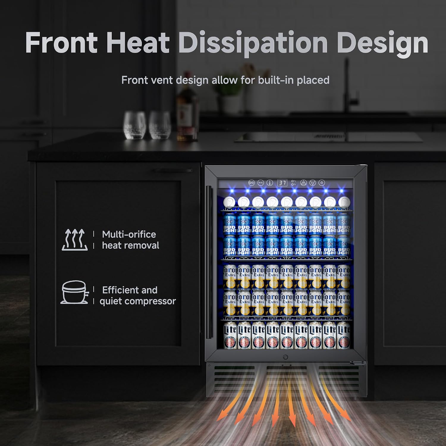 Thumbnail 4 de ICEVIVAL BRU-04 24-Inch Beverage Refrigerator, 182-Can, Glass Door
