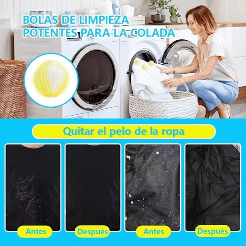 Thumbnail 4 de Prety 12 Pcs Atrapa Pelos Lavadora – Bolas Atrapa Pelos Reutilizables para Mascotas (Amarillo)