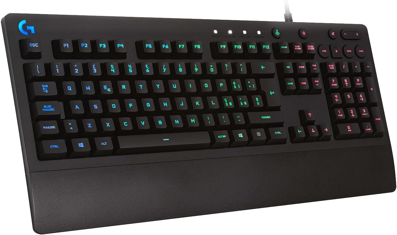 Detalle de Logitech G213 Prodigy RGB Gaming Tastatur – Italienisches QWERTY-Layout, Schwarz