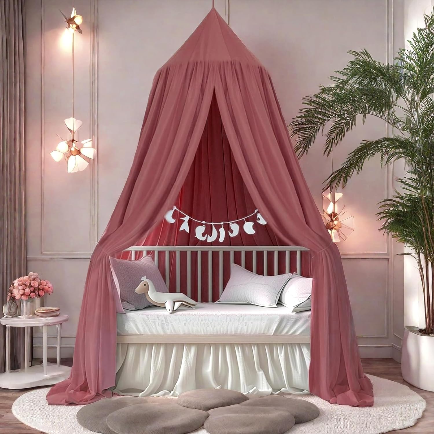Thumbnail 5 de Ginkago Baldachin fürs Kinderzimmer – Baby-Betthimmel als Spiel- & Leseecke, 280 cm hoch (Rot)