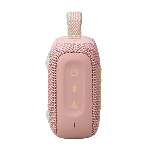 Detalle de JBL GO 4: altavoz Bluetooth portátil rosa con IP67 y hasta 7 h de reproducción