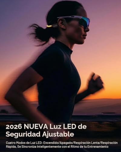 Detalle 2 de ZOVIMAX Auriculares de Conducción Ósea Bluetooth 6.0 Open Ear con Luz LED y IP67
