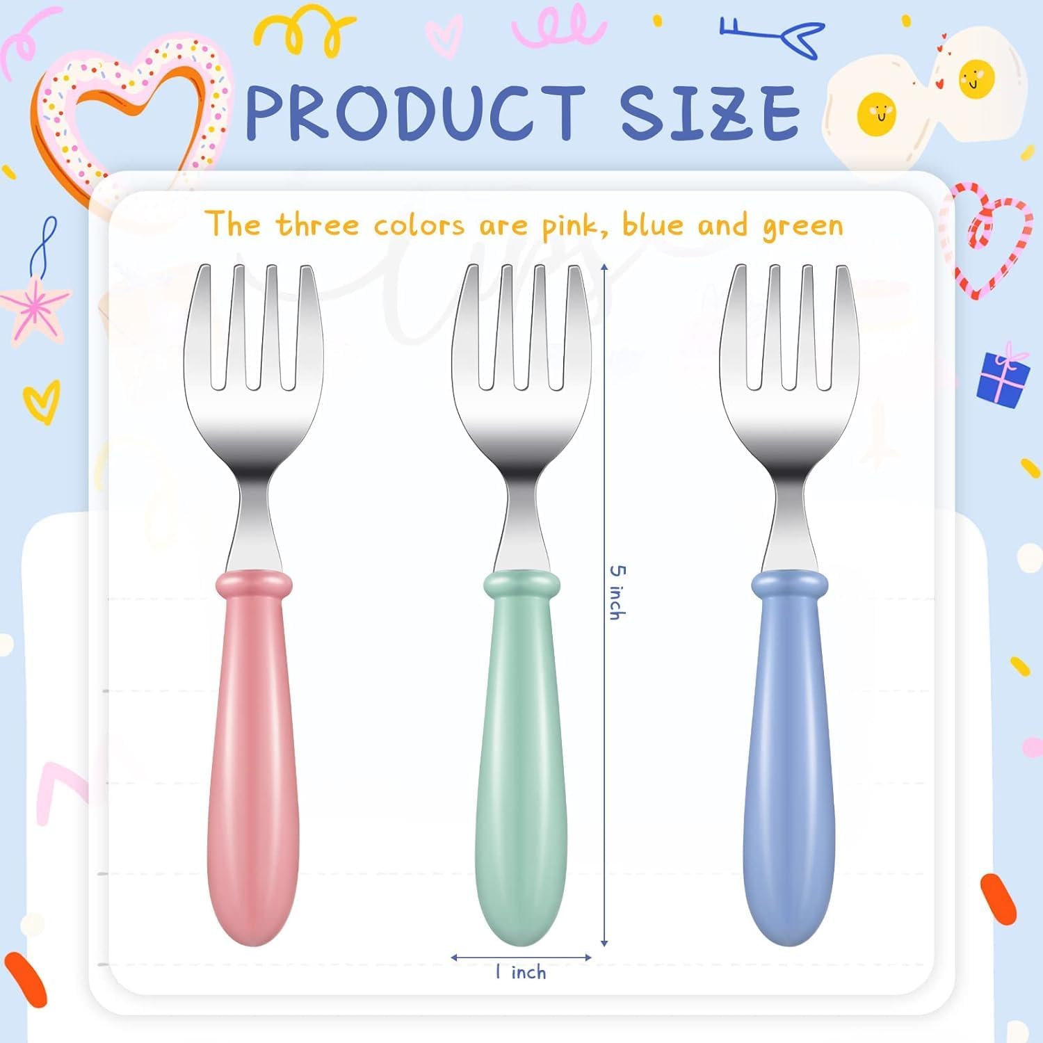 Detalle de MEETOZ toddler forks, 6 piece set