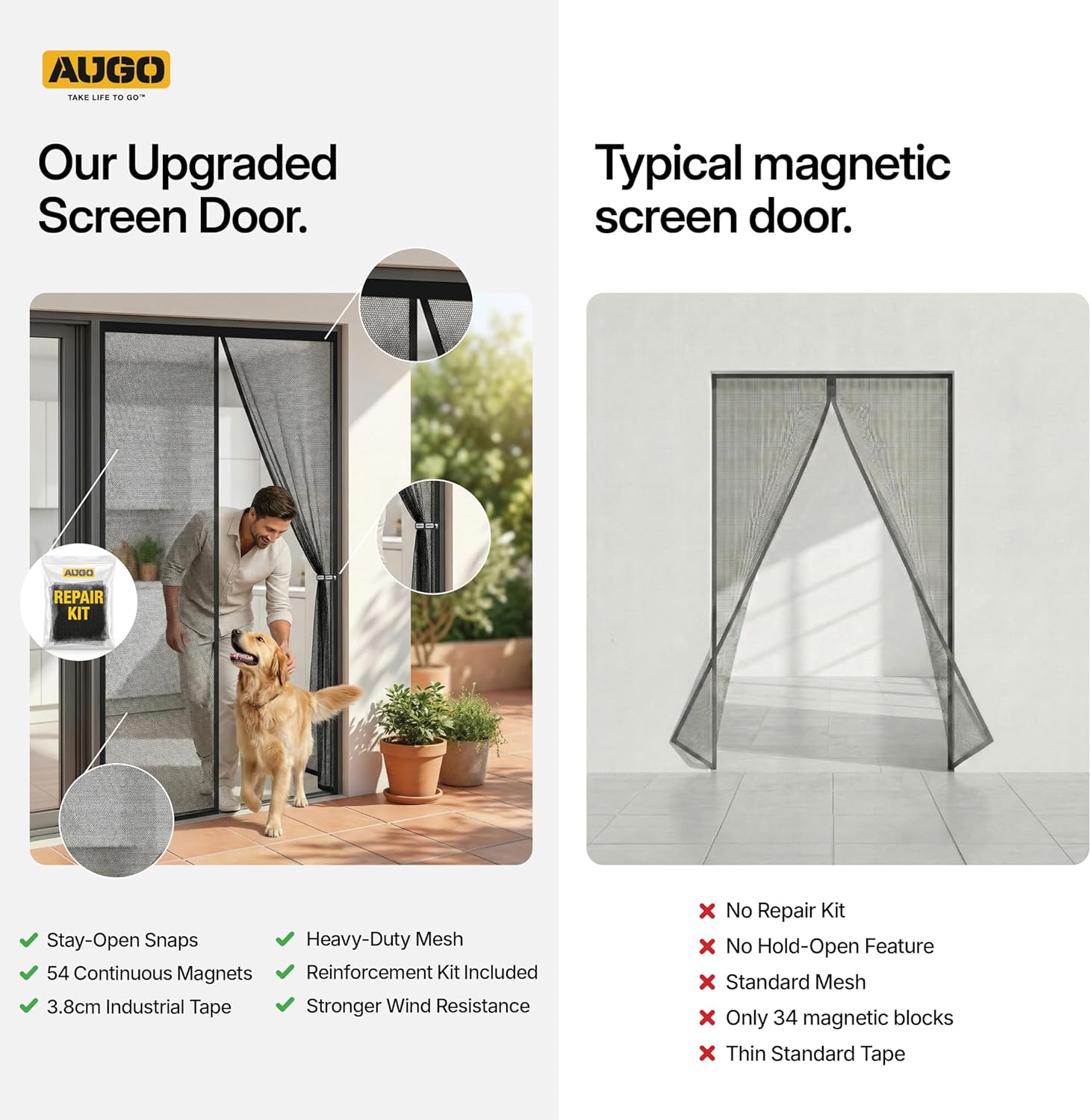 Thumbnail 3 de AUGO Magnetic Fly Screen Door – Self-Sealing, Heavy Duty, 97 x 210cm
