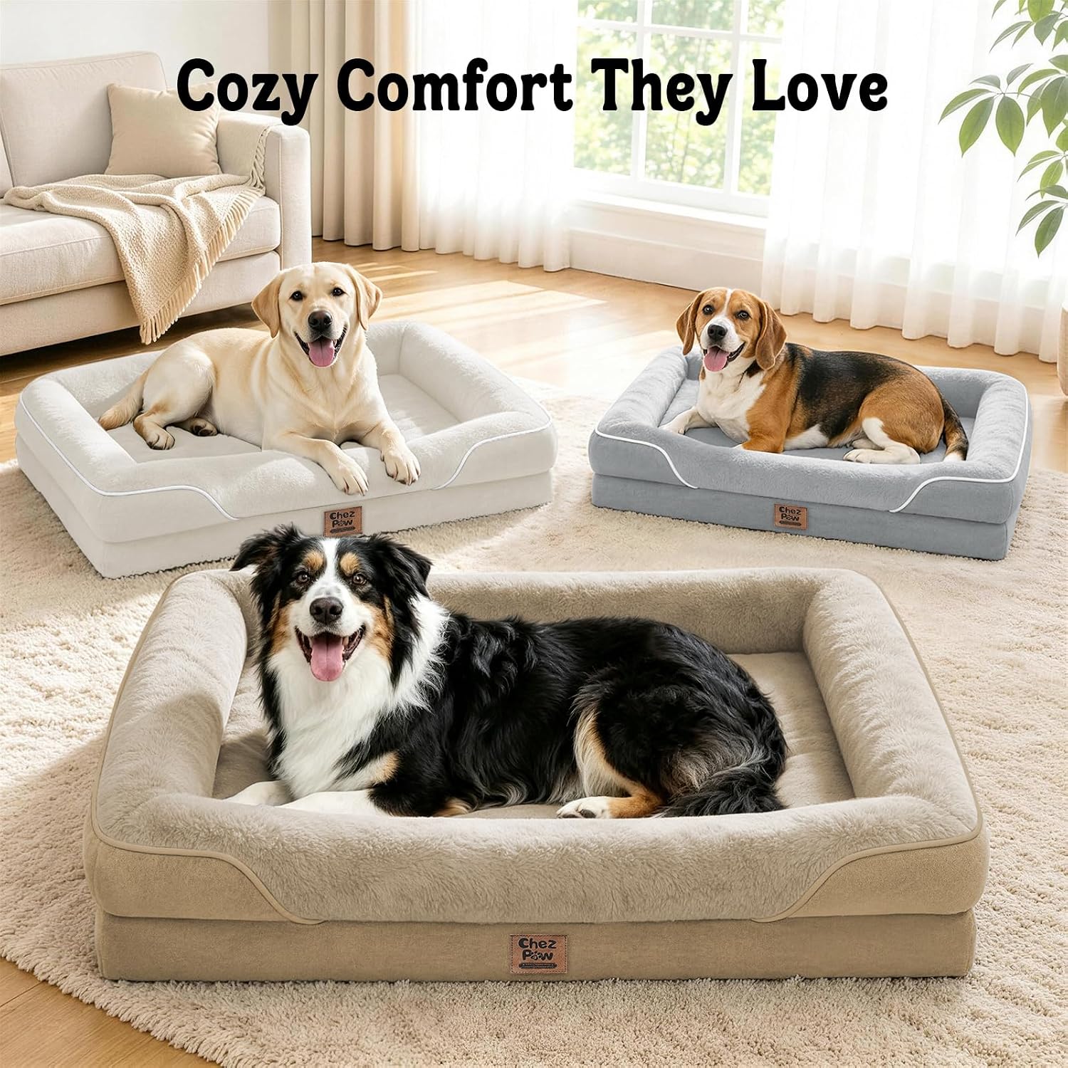 Detalle de Chez Paw orthopedic dog bed 42 x 30 inches