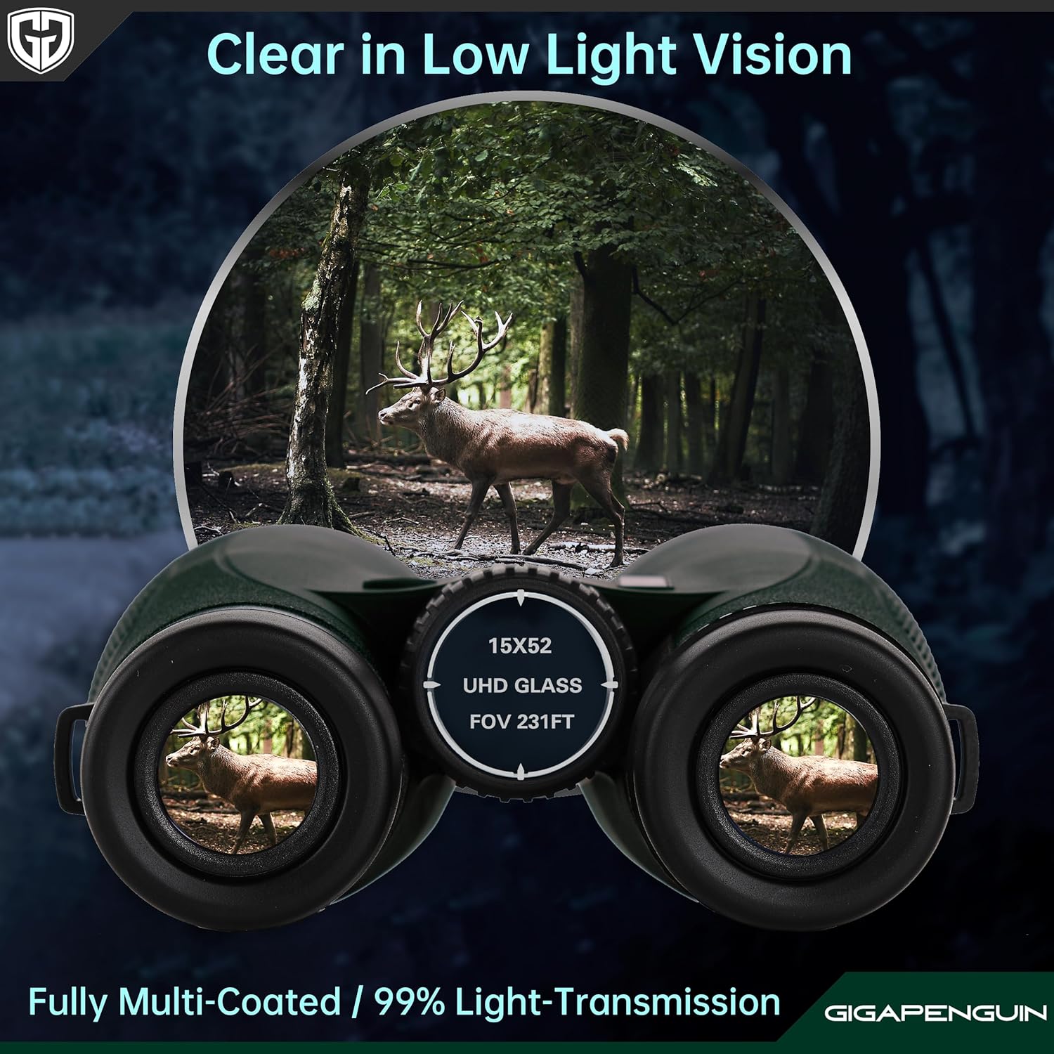 Detalle de 15x52 HD Binoculars for Adults with Upgraded Phone Adapter: High-Powered, Low-Light Clarity