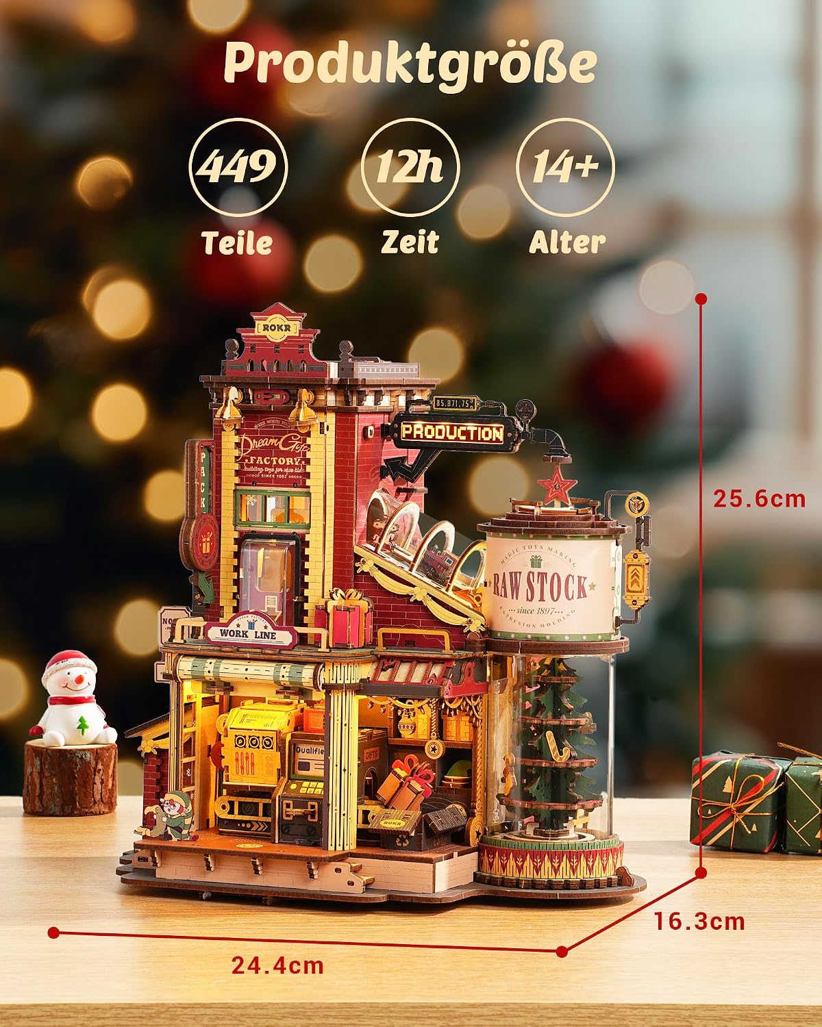 Detalle 2 de ROKR Dream Gift Factory 449 Teile Holzpuzzle 🧩