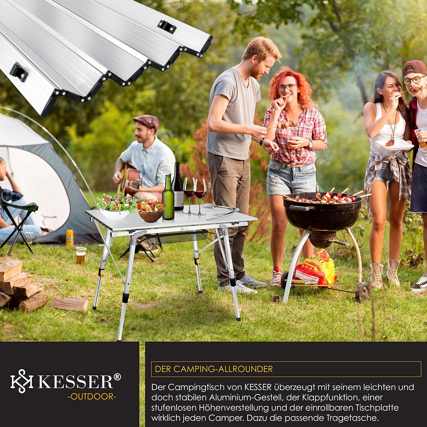 Thumbnail 5 de KESSER Campingtisch faltbar 90x53cm Aluminium