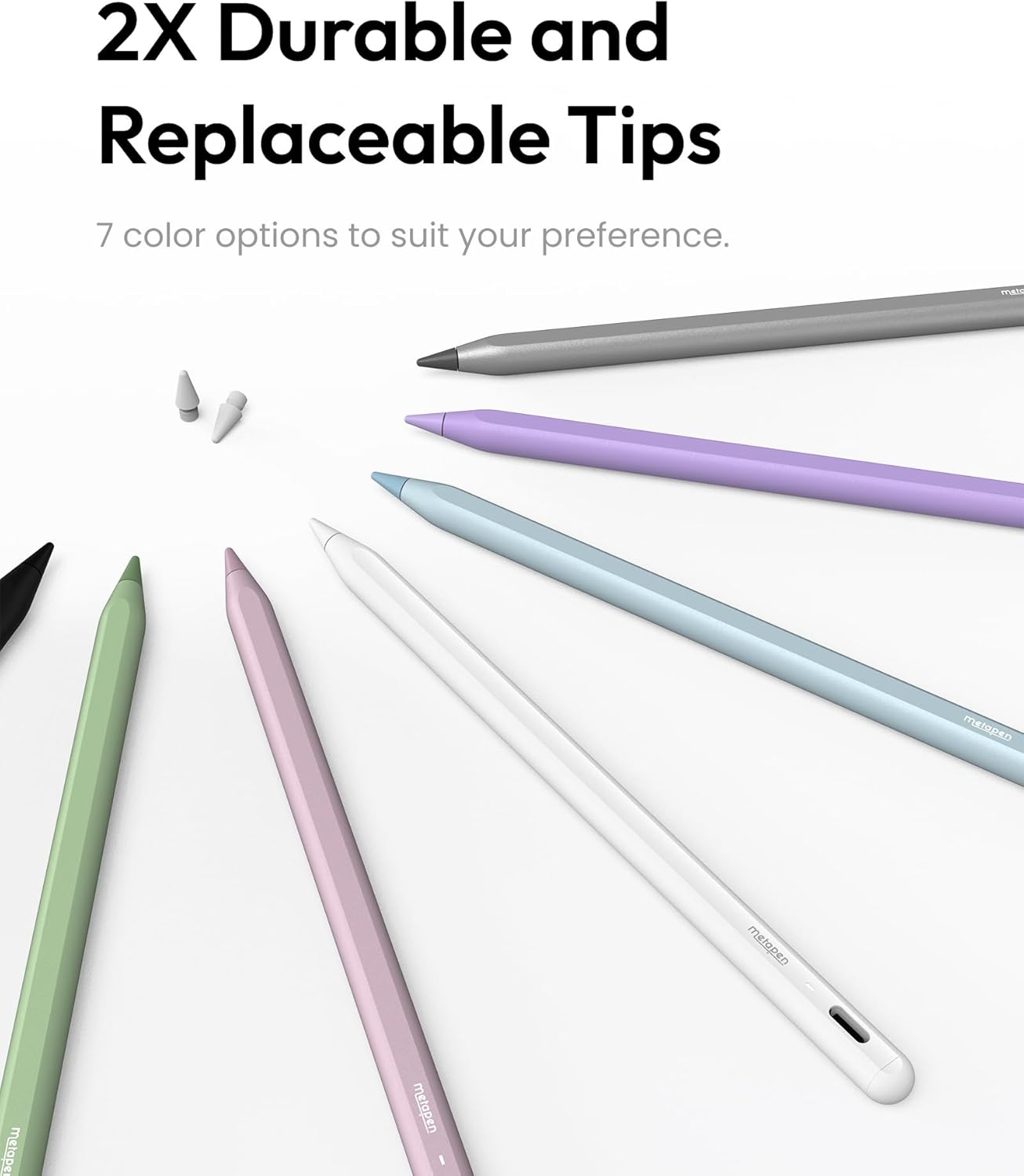 Detalle de Metapen Pencil A8 for iPad (2018–2026): 0.1 mm Pixel Precision, 2× Faster Charge
