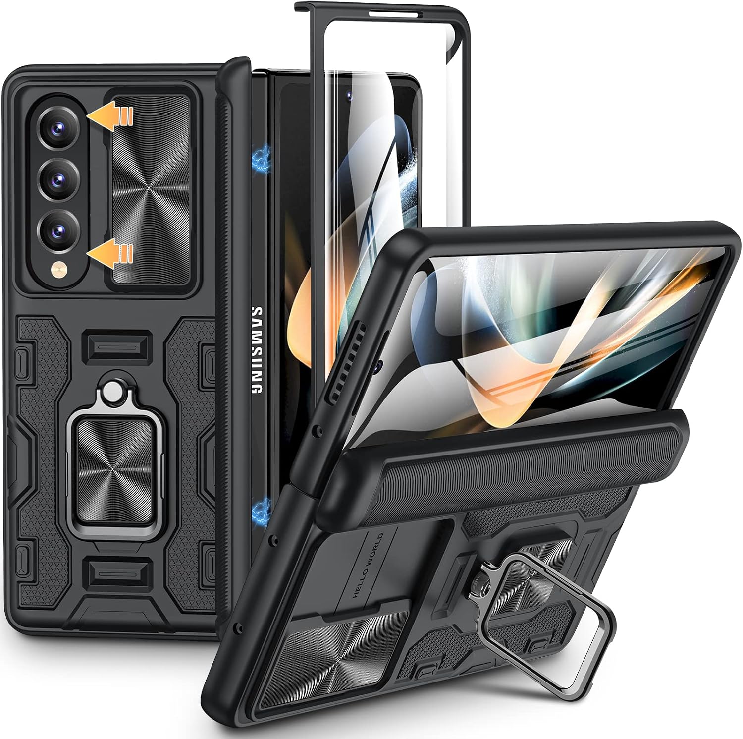 Detalle de VEGO Galaxy Z Fold 4 Case with Hinge Protection, Camera Cover & Stand